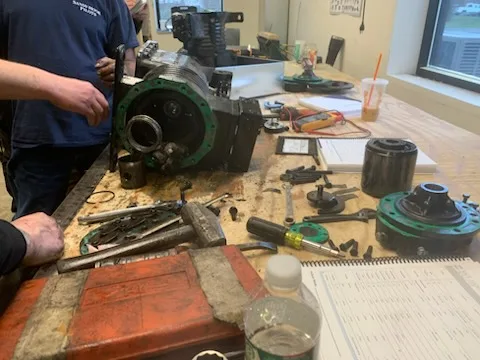 Rebuilding a commercial refrigeration compressor on the workbench